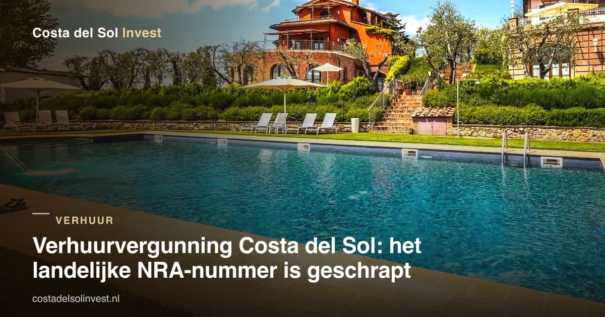 Rental licence Costa del Sol: the national NRA number is scrapped